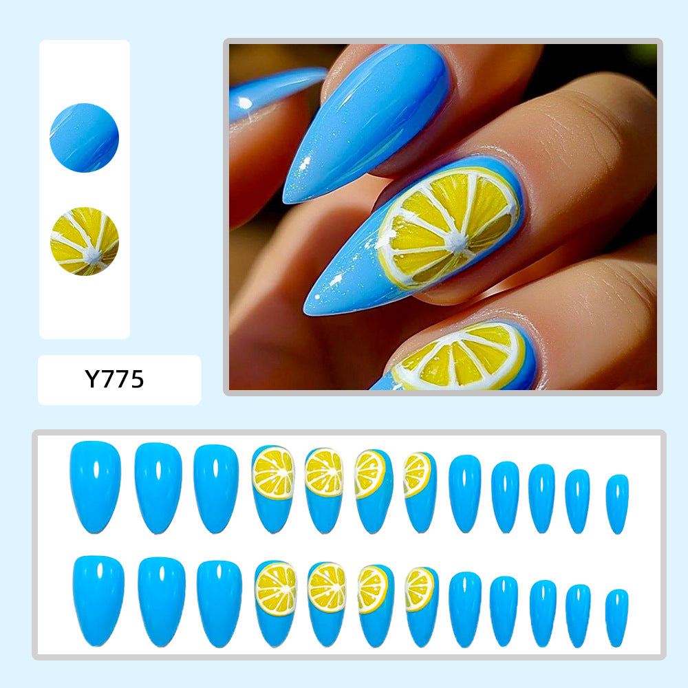 Artificial nails with lemon design Bowlift