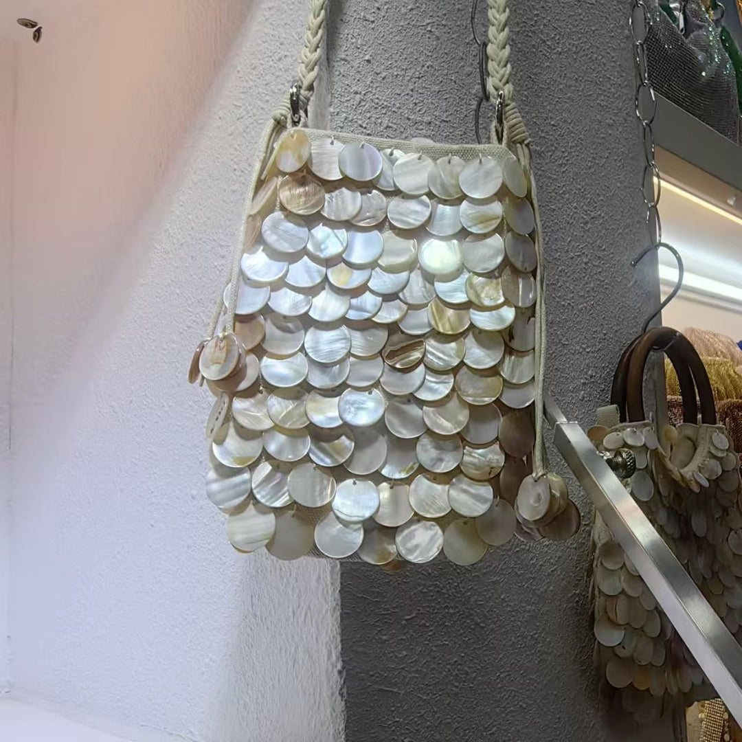 Elegant Shell-Embellished Crossbody Bag Bowlift
