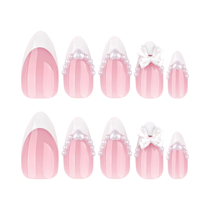 Artful Nail Extensions with Bead and Bow Designs Bowlift