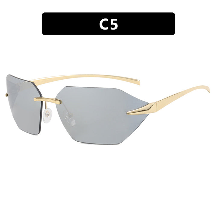Women's geometric sunglasses with elegant metal frame and polarized lenses Bowlift