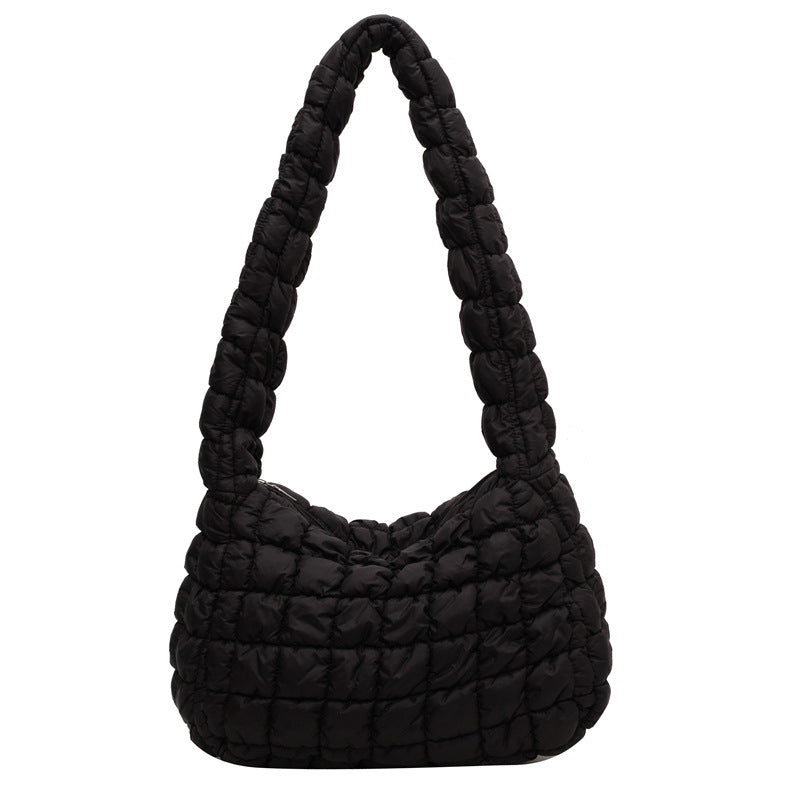 Textured Quilted Shoulder Bag Bowlift