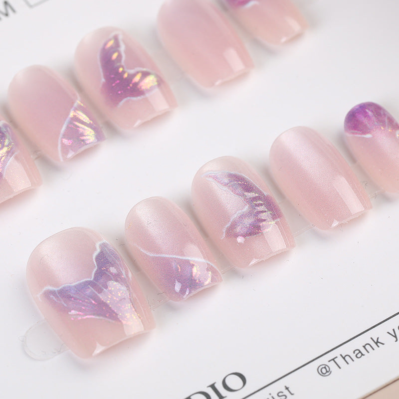 Butterfly Pattern Press-On Nail Set Bowlift
