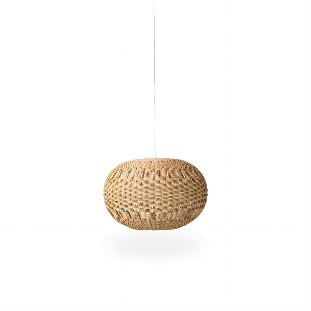 Stylish pendant lamp made from handwoven natural material Bowlift