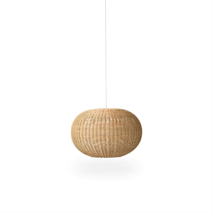 Stylish pendant lamp made from handwoven natural material Bowlift