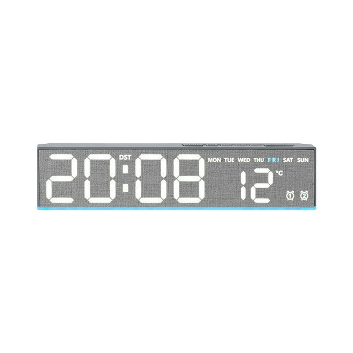 Digital alarm clock with wood look and temperature display Bowlift