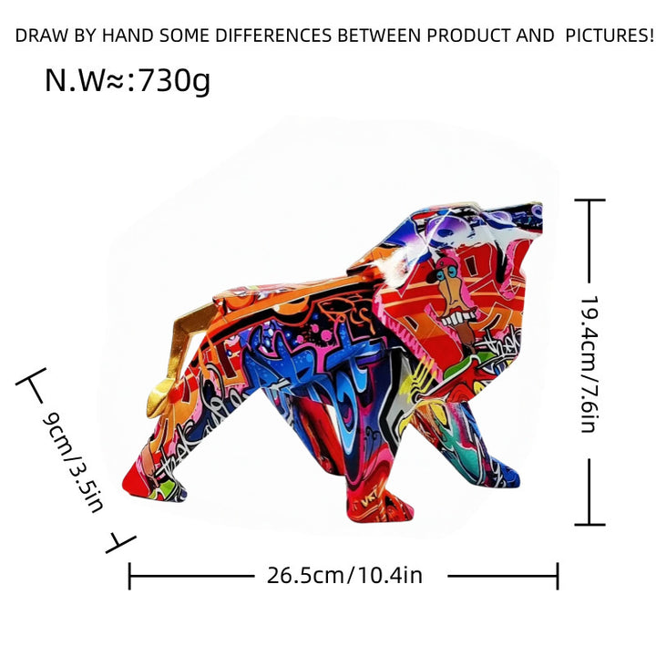 Colorful lion figure made of high-quality resin Bowlift