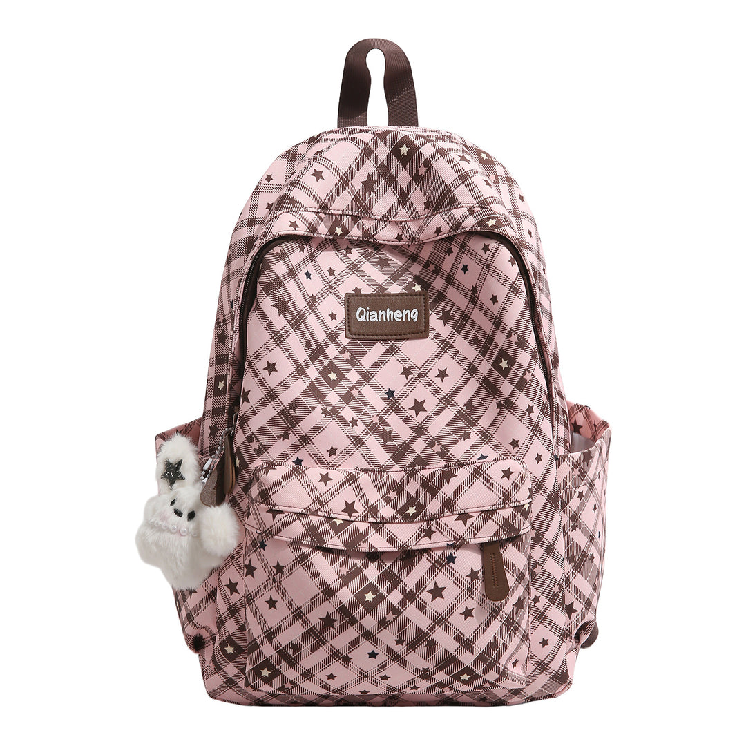 Checked Pattern Stylish Backpack