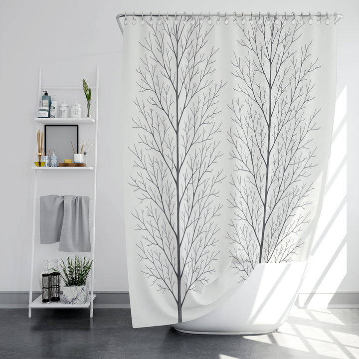 Artistic Tree Design Shower Curtain Bowlift