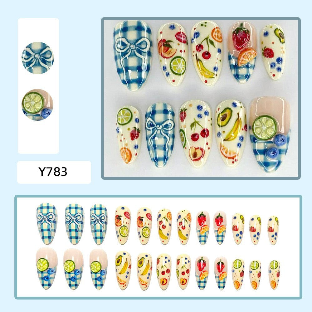 Artful Nail Tips Set with Leaf Accents Bowlift