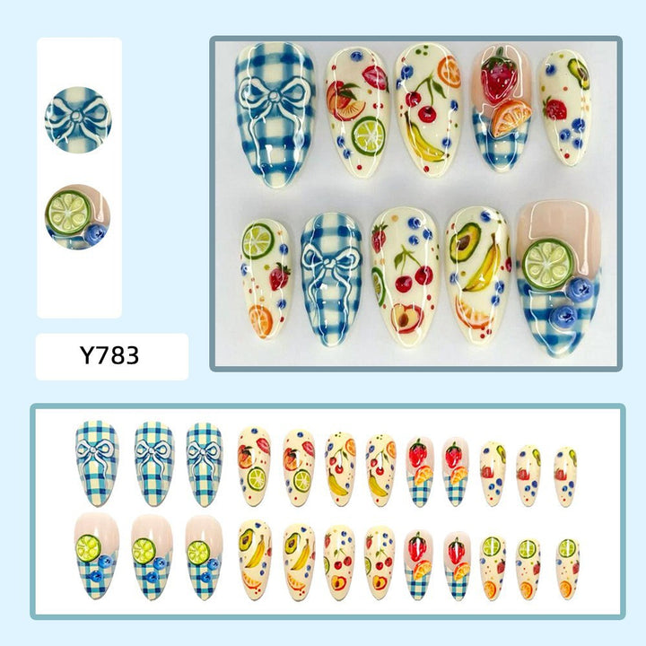 Artful Nail Tips Set with Leaf Accents Bowlift