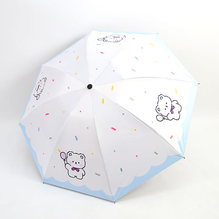 Ladies Folding Umbrella with Cute Animal Design Bowlift