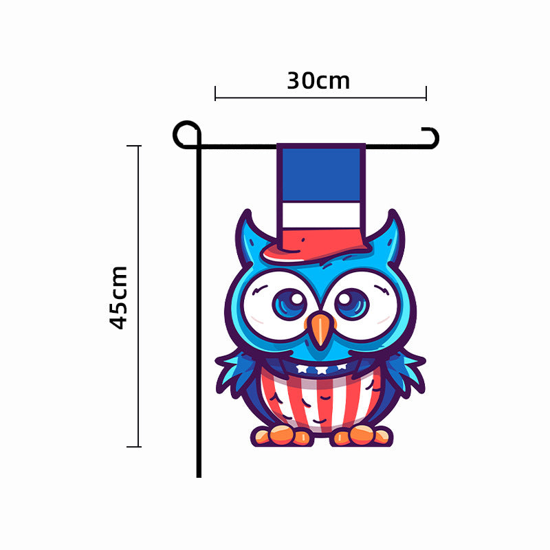 Unisex nan patriotic outdoor decorative gnome garden flag with pole sleeve Bowlift