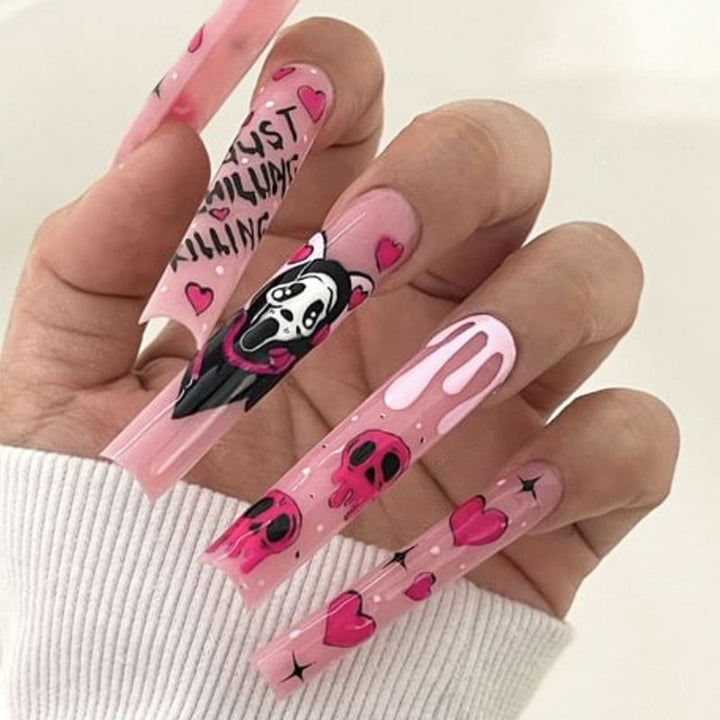 Halloween-Themed Press-On Nail Art Set Bowlift