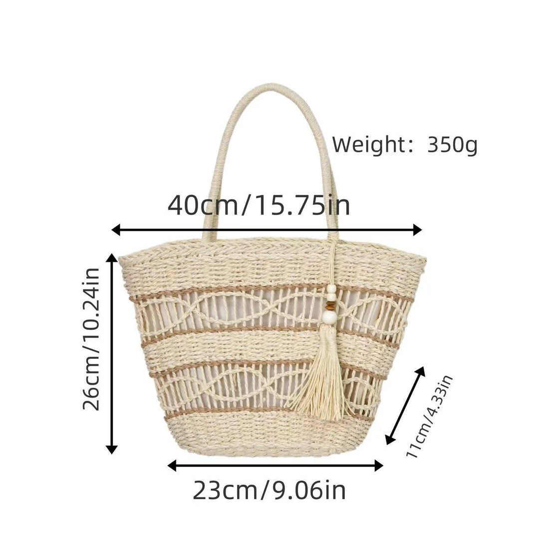 Braided basket bag with tassel details Bowlift