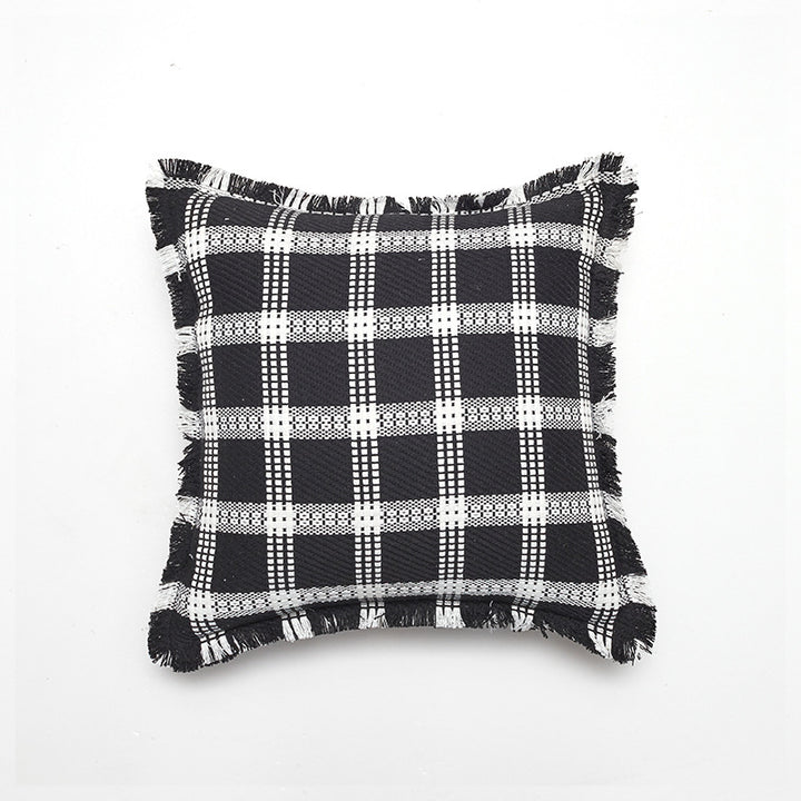 Soft Textured Plaid Decorative Throw Pillow
