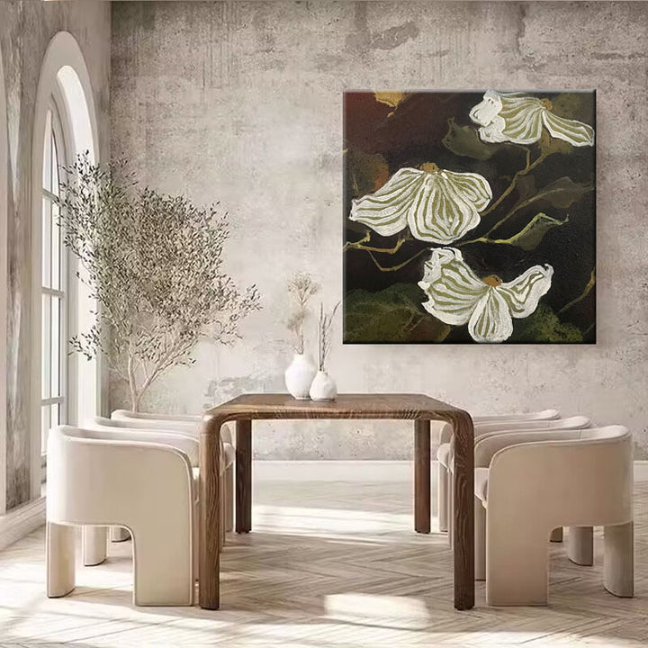 Textured Floral Canvas Wall Art