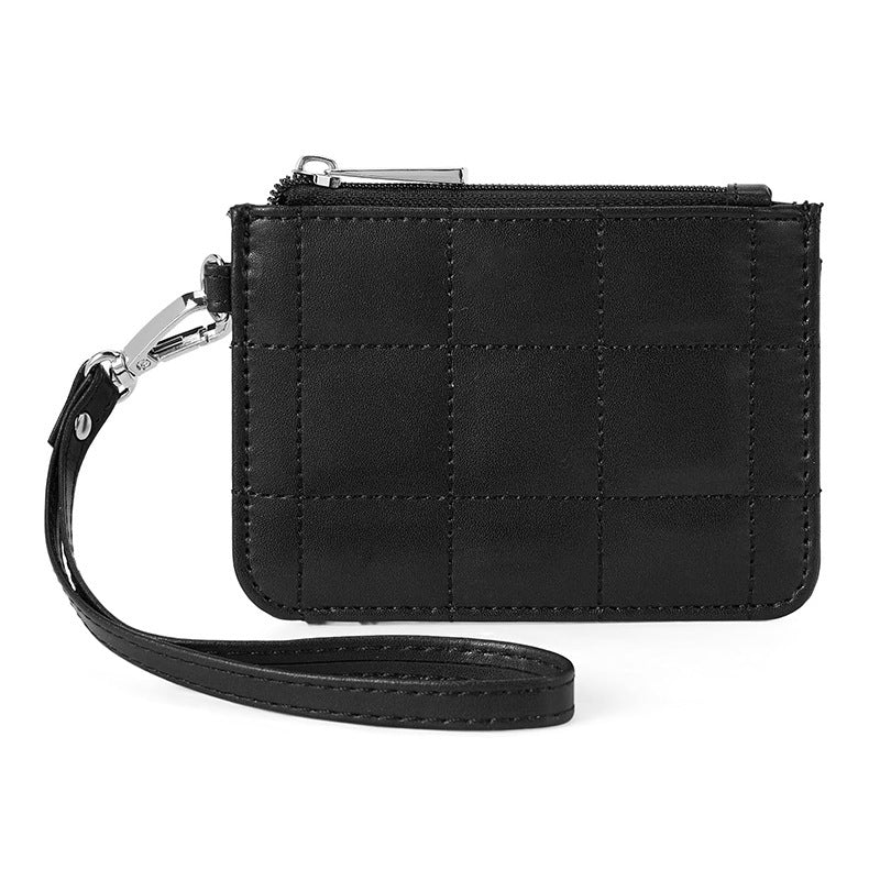 Elegant and Compact Wallet with Zipper and Wrist Strap Bowlift