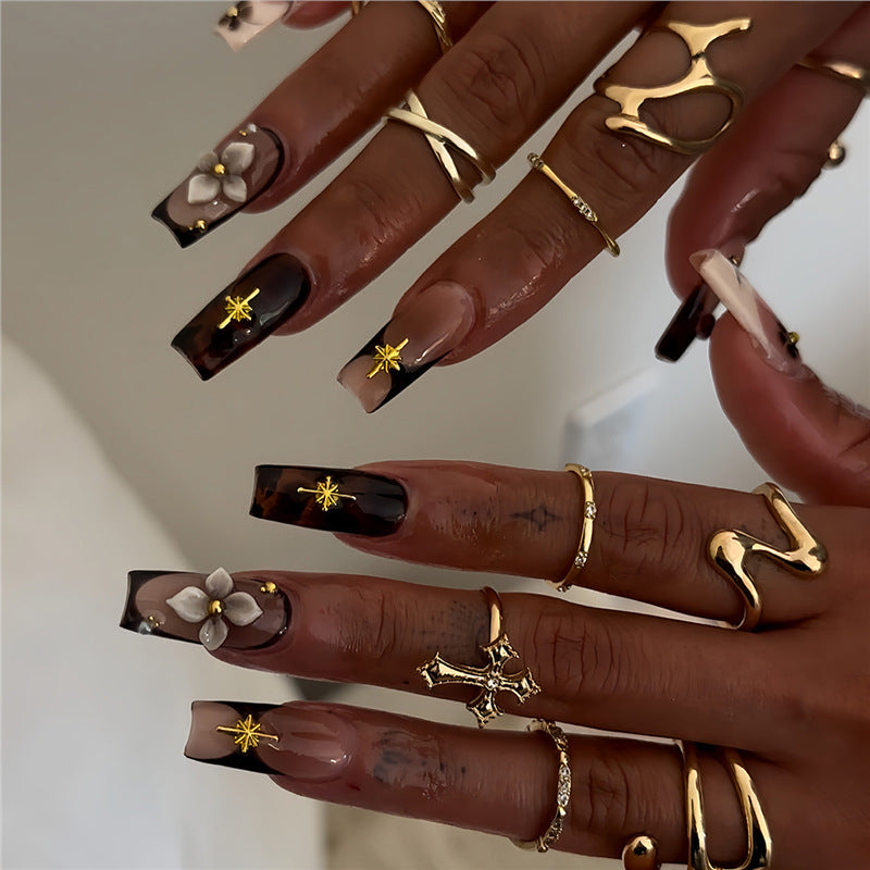Decorative Long Acrylic Nail Art Bowlift