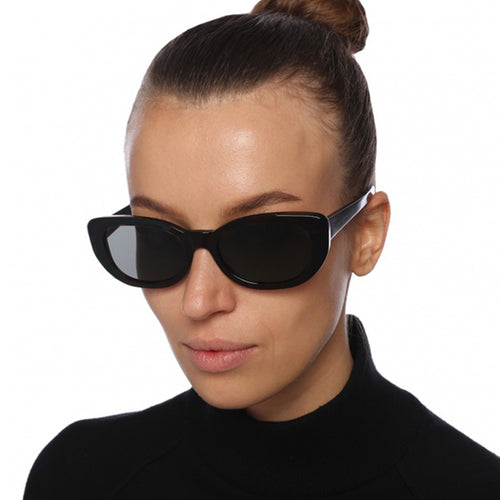 Women's Cat-Eye Sunglasses with High-Gloss Plastic Frame Bowlift