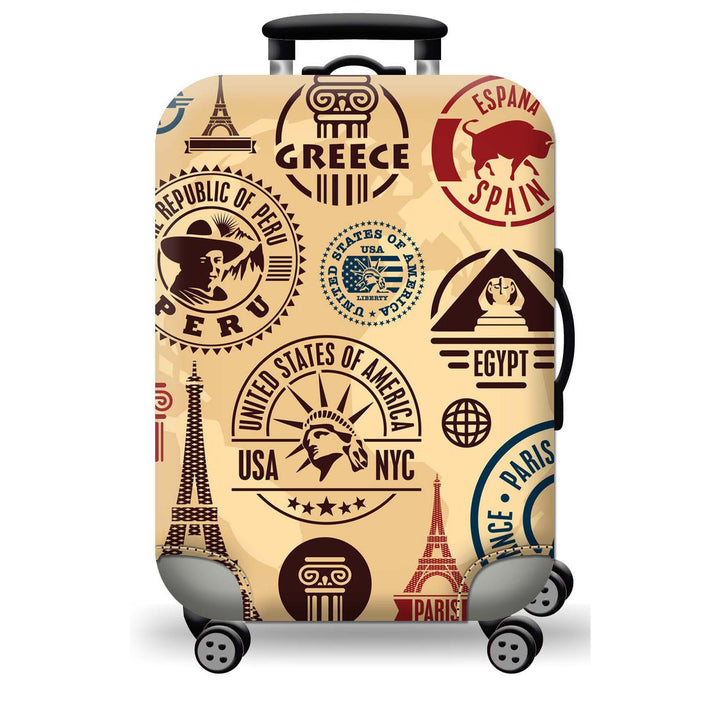 Hard Shell Luggage with Earth Design Bowlift