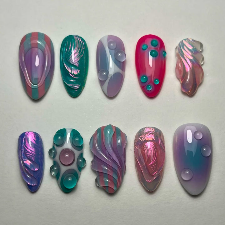 Thematic Artisan Press-On Nail Set Bowlift