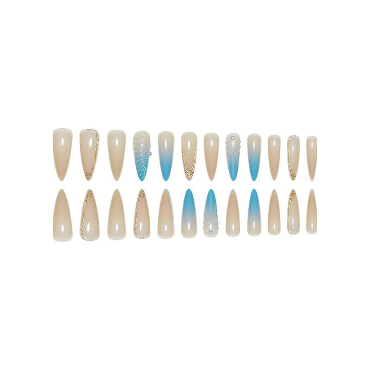 Artistic Shell-Design Nail Extensions Bowlift