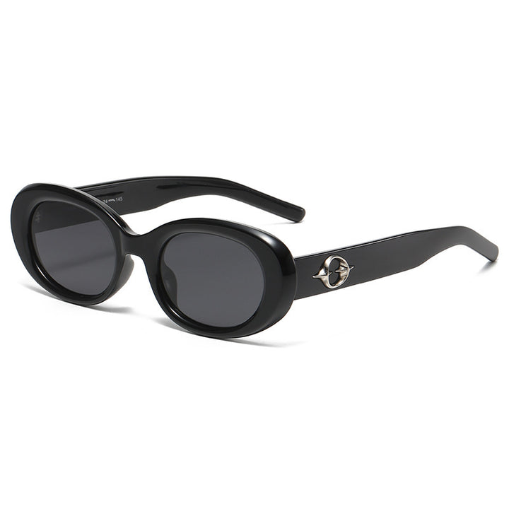 Retro-Inspired Oval Frame Sunglasses Bowlift