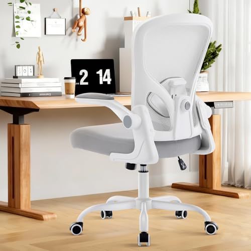 Space-Saving Flip-Up Arm Office Chair Bowlift