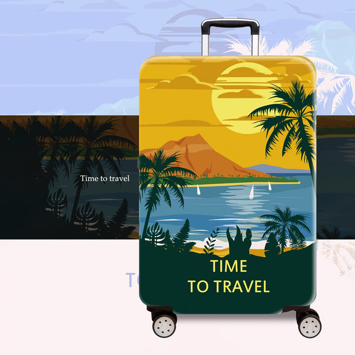Women's Hard Shell Suitcase with Tropical Vacation Design Bowlift