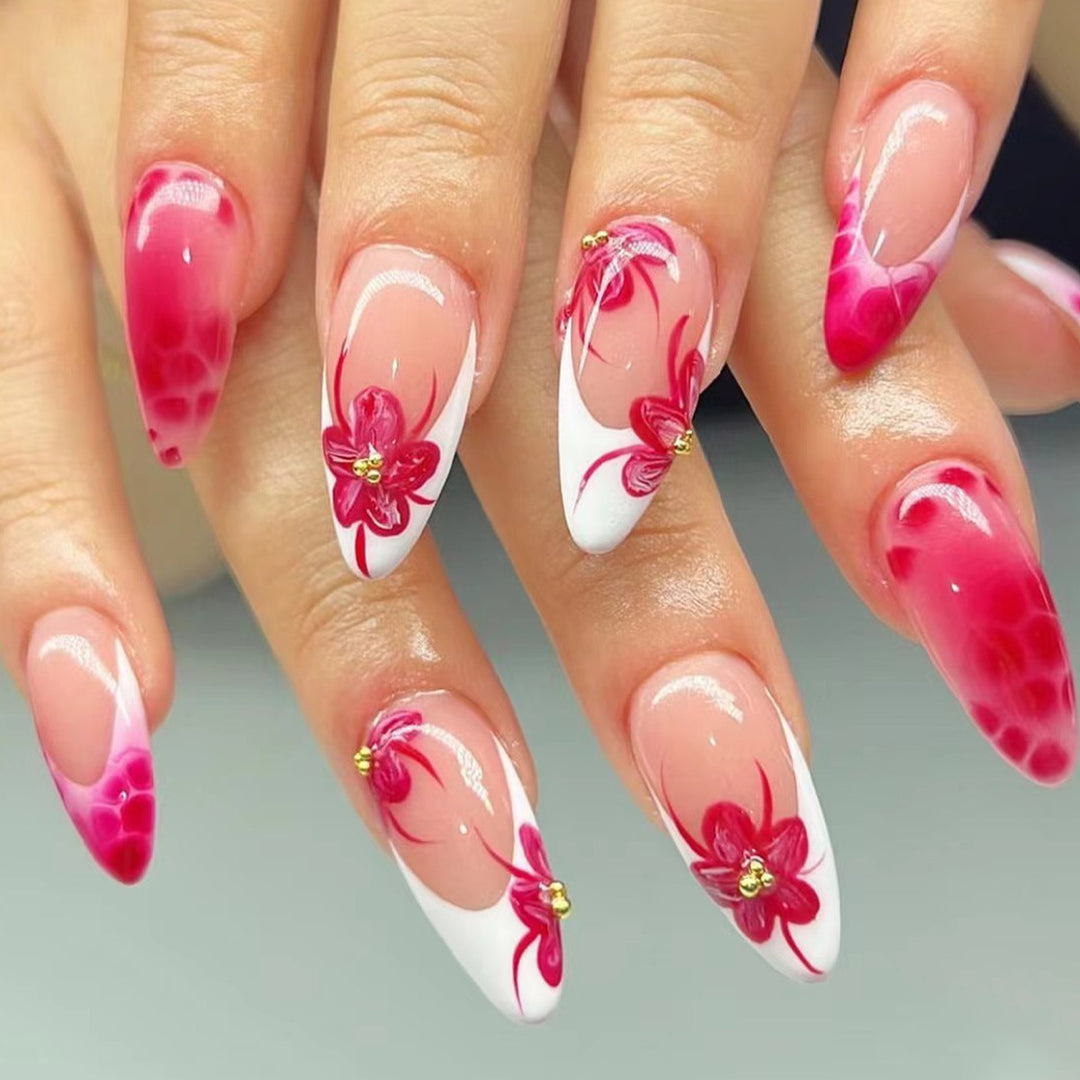 Elegant Floral Stiletto Nail Art Bowlift 1787977864