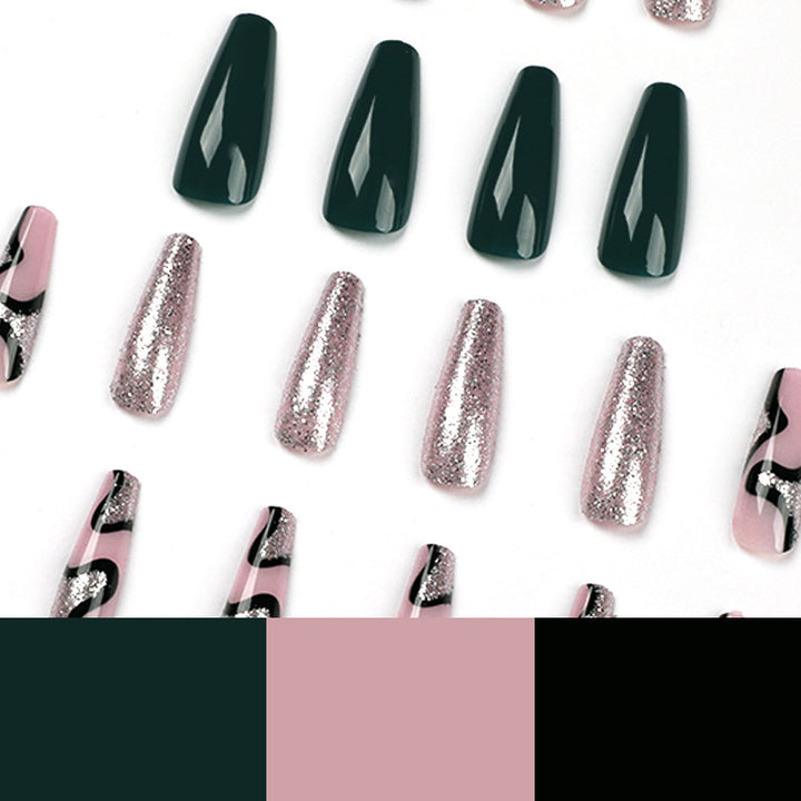Artificial nail art with elegant glitter and gradient effects Bowlift