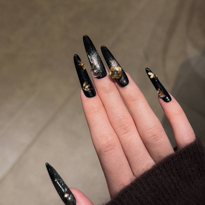Premium Glittering Stiletto Press-On Nail Set Bowlift