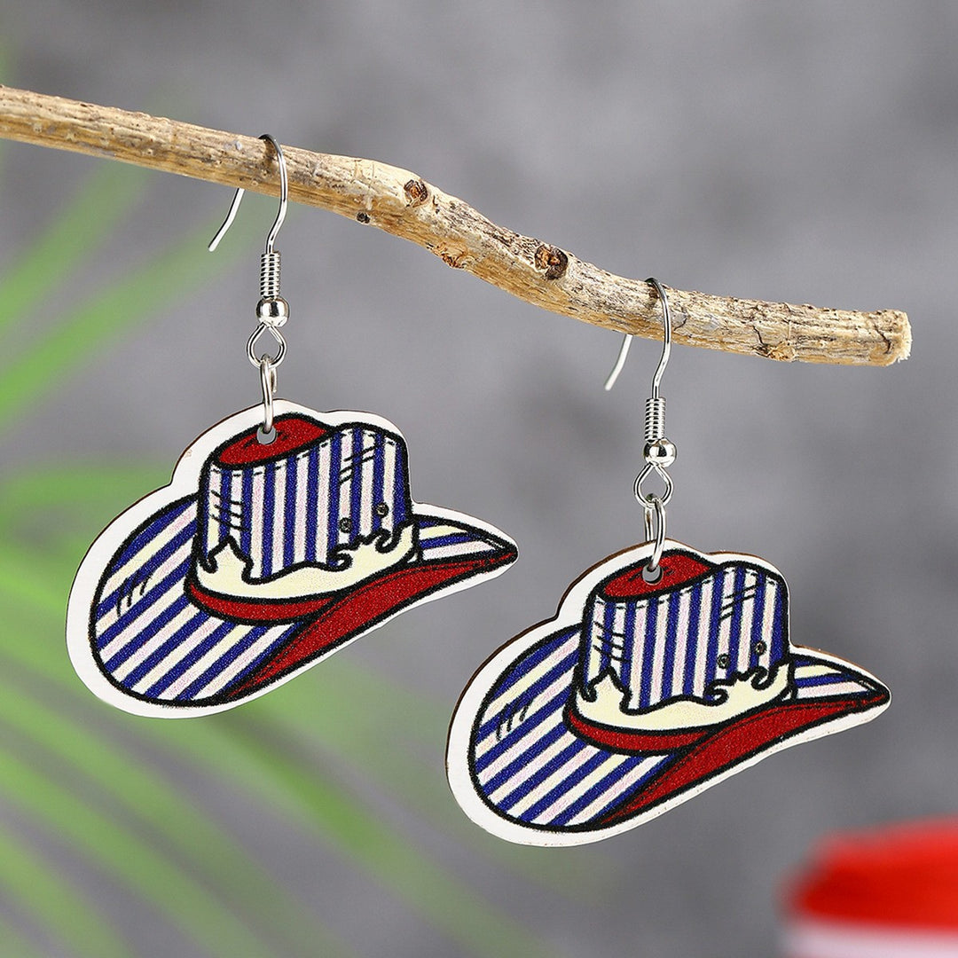 Women's eye-catching statement earrings can shape with flag motif Bowlift