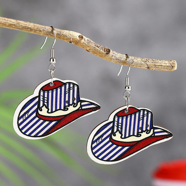 Women's eye-catching statement earrings can shape with flag motif Bowlift
