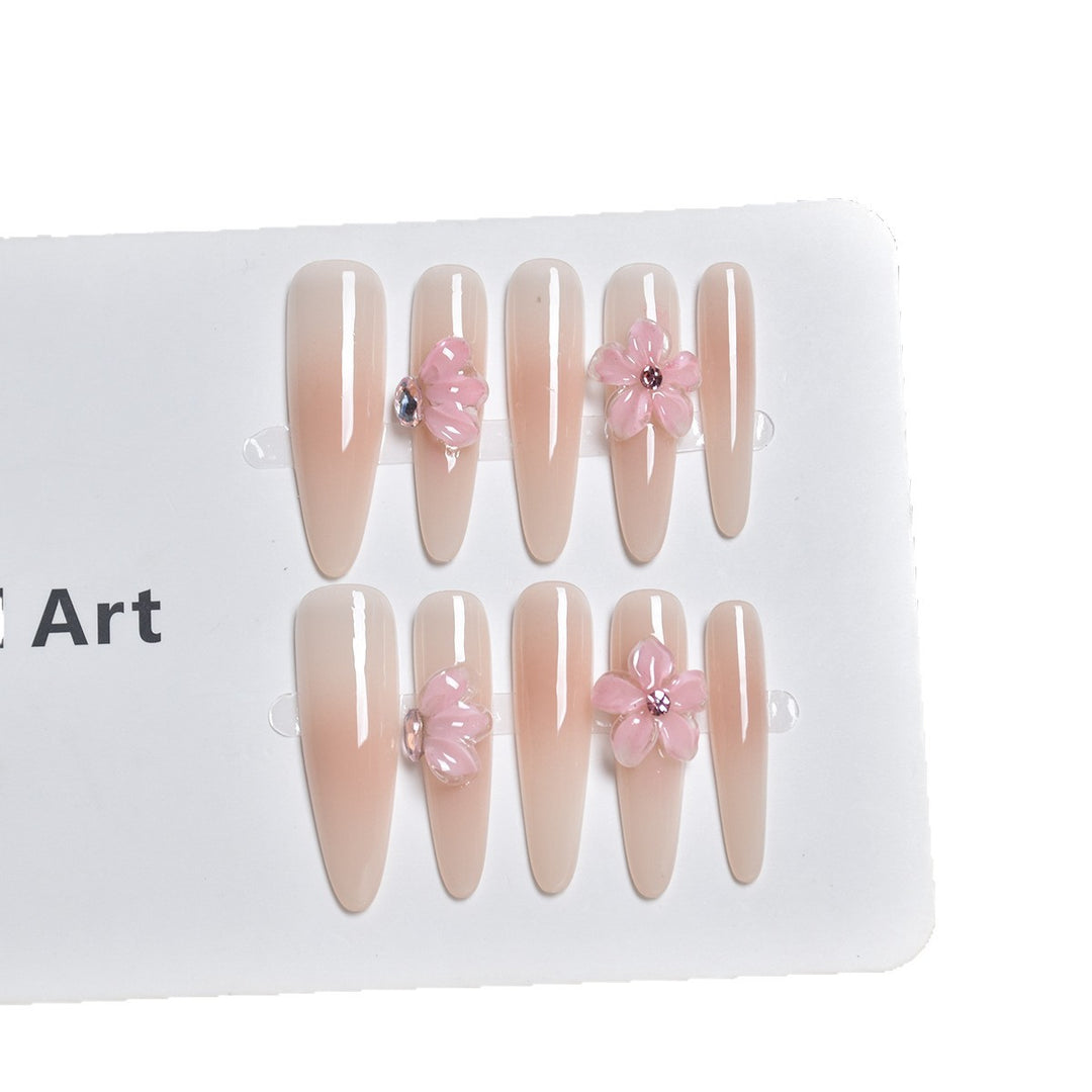 Floral-Design Press-On Nail Extensions Bowlift