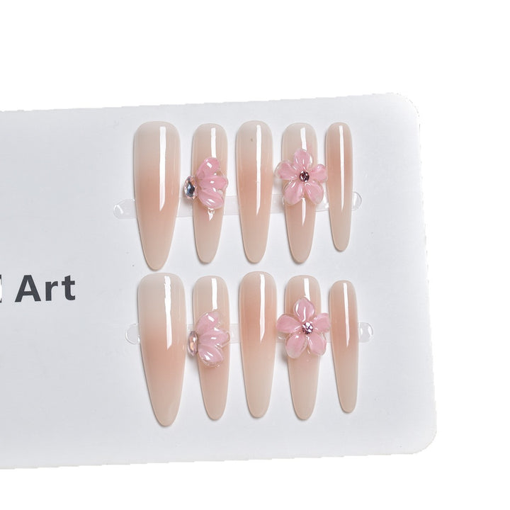 Floral-Design Press-On Nail Extensions Bowlift