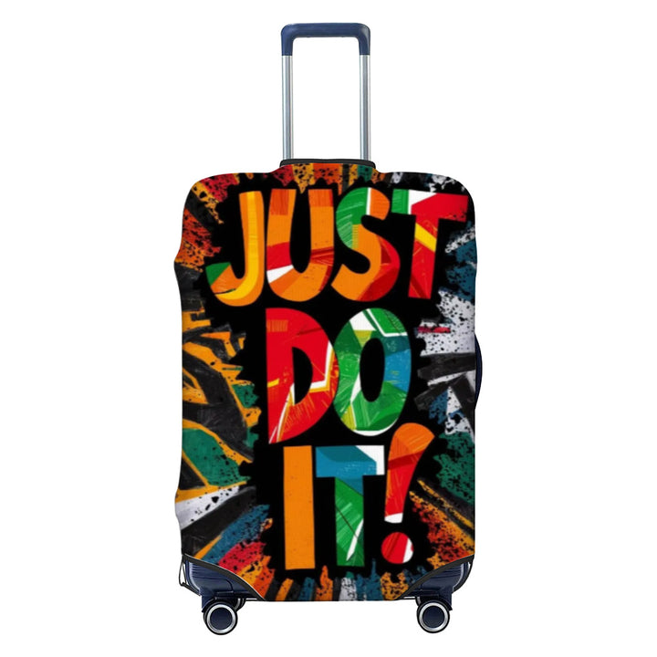 Unisex non-elastic luggage cover with graffiti print and zipper opening, stretchable protective cover with non-slip inner fastening Bowlift