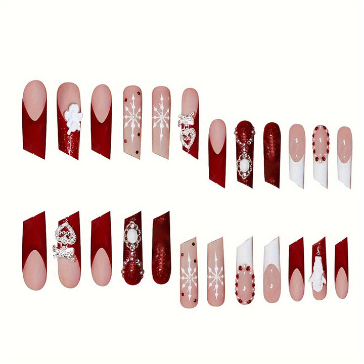 Holiday-Themed Press-On Nail Art Set Bowlift