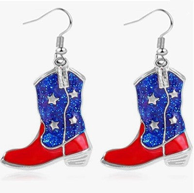 Ladies playful star earrings with crystal embellishment and hook closure Bowlift