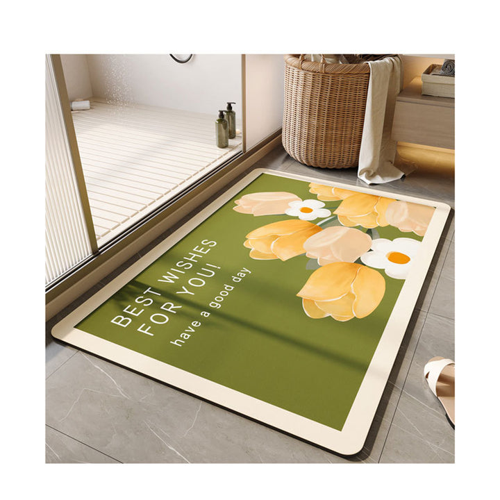 Decorative Floral Bath Mat Bowlift