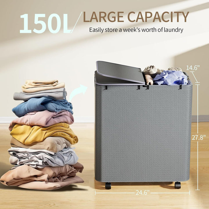 Laundry basket with large volume Bowlift