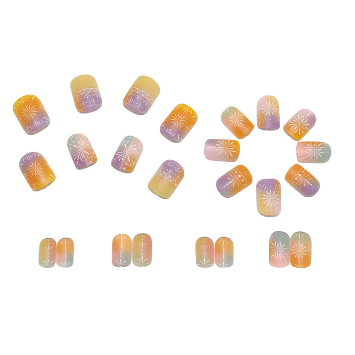 Artificial nails with elegant gradient and delicate pattern Bowlift