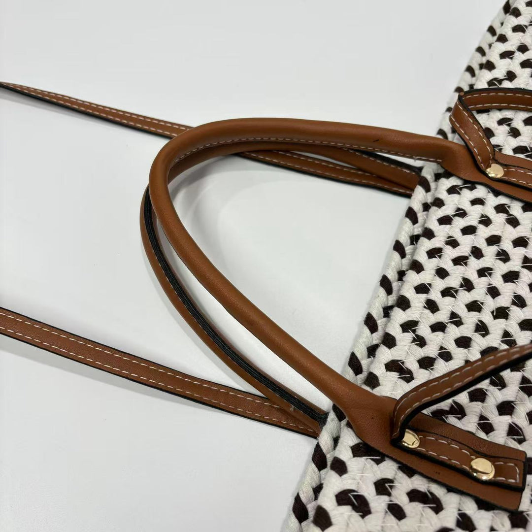 Large beach bag with faux leather handles Bowlift