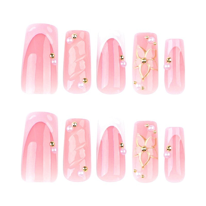 Premium Decorative 3D Floral Nail Extensions Bowlift