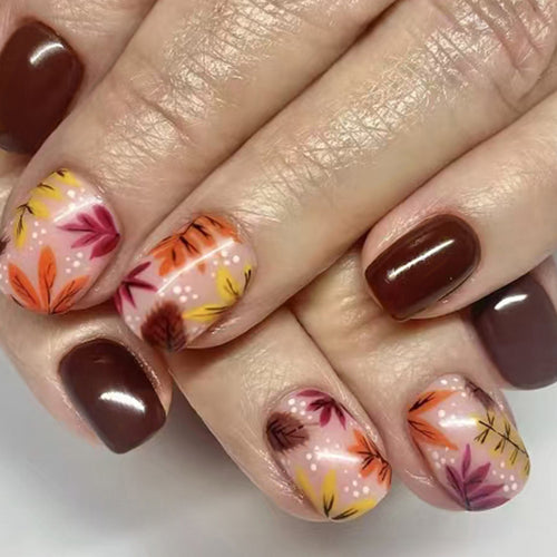 Autumn-Inspired Press-On Nail Art Bowlift