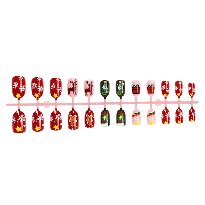 Christmas-Themed Press-On Nail Art Set with Festive Holiday Designs Bowlift