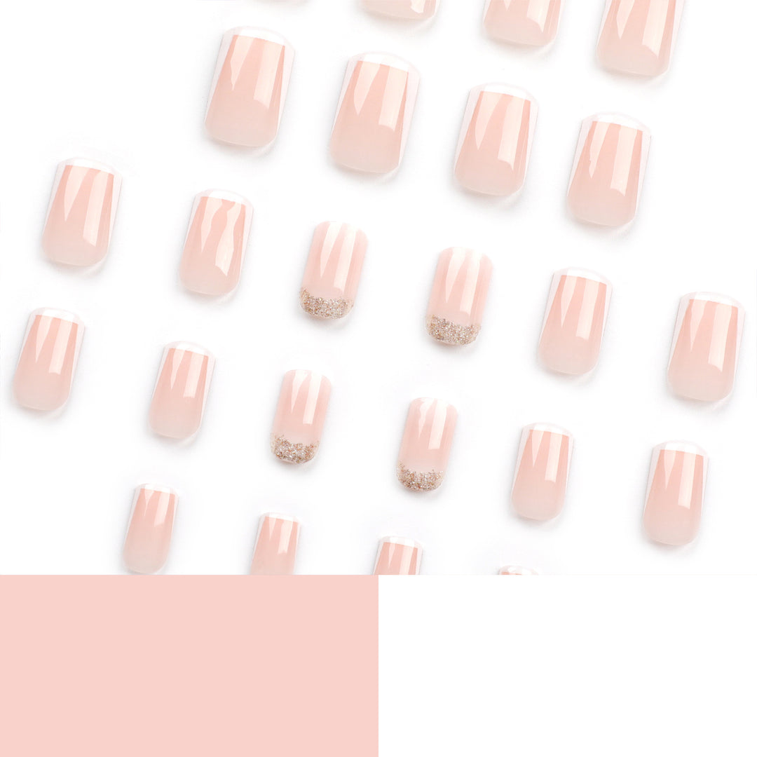 Artistic nail extensions with French design Bowlift