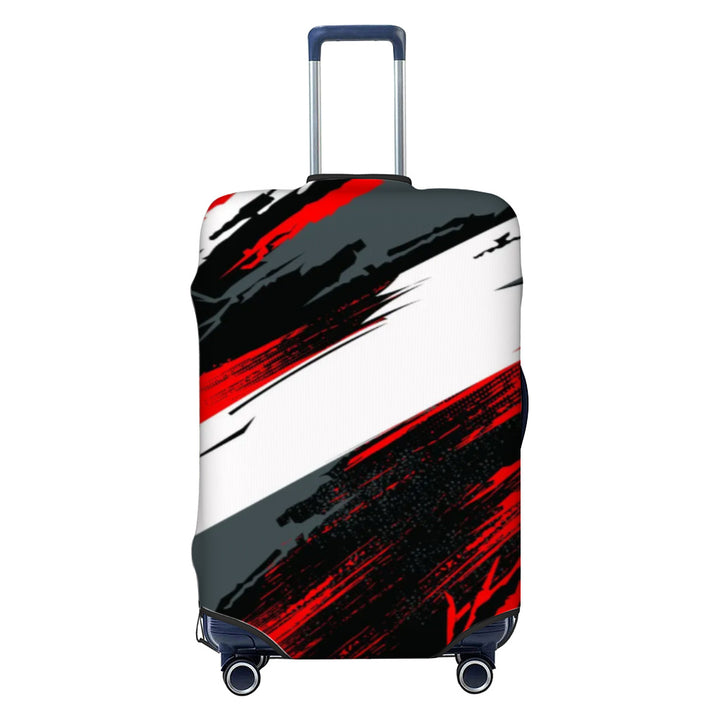 Unisex nan elastic luggage cover with geometric design, stretchable polyester-spandex fabric, zipper opening and non-slip inner securement for trolley Bowlift