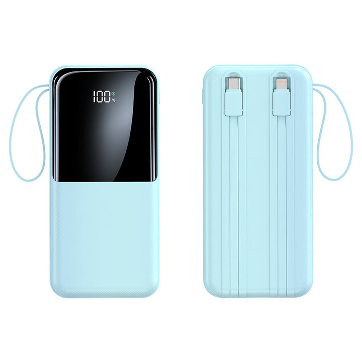 Portable power bank with integrated charging cable and LCD display Bowlift