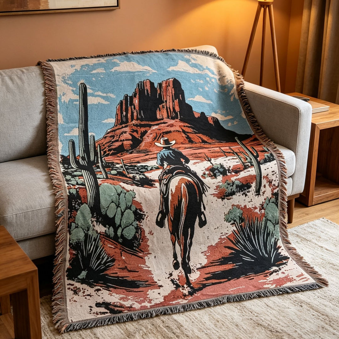 Western-Themed Decorative Throw Blanket